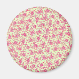 Field of Daisies Magnet, Pink Flowers Magnet