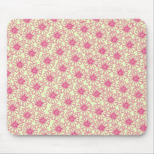 Field of Daisies Mousepad, Pink Flowers Mouse Mat
