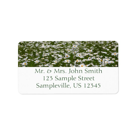 Field of Daisies Nature Photo Address Label