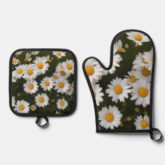 Field of Daisies Pot Holder & Oven Mitt Oven Mitt & Pot Holder Set