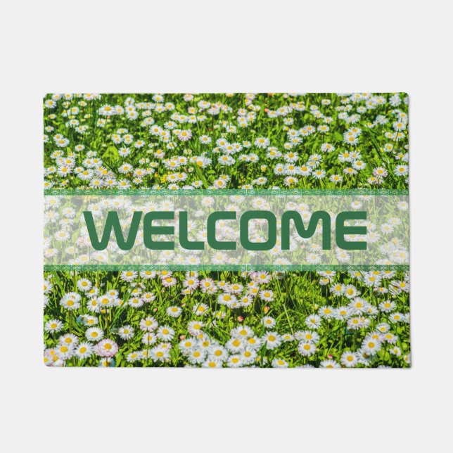 Field of daisy flowers doormat (Front)