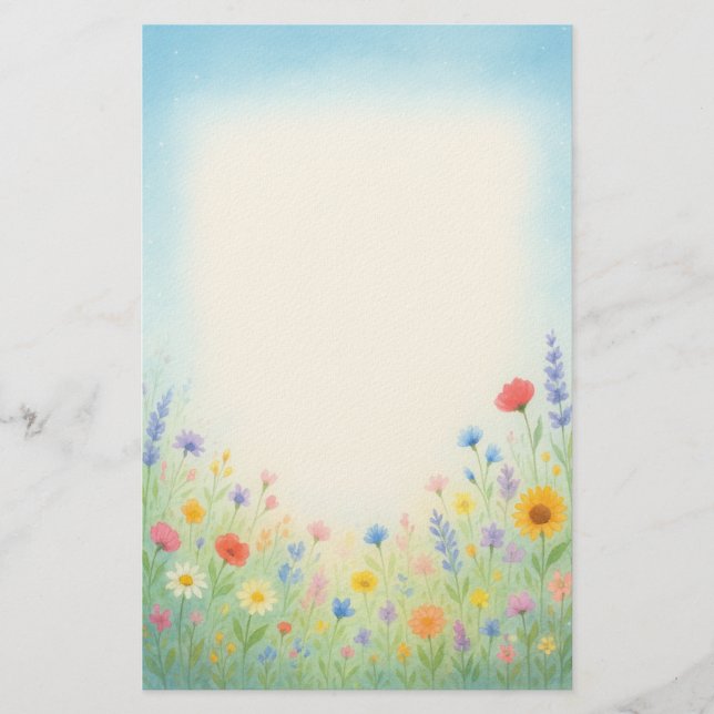 Field of Dream Wildflower Stationery Paper (Front)