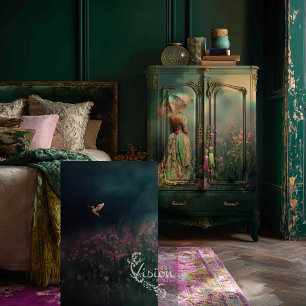 Field of Dreams, Dark Emerald Green, Hummingbird Tissue Paper