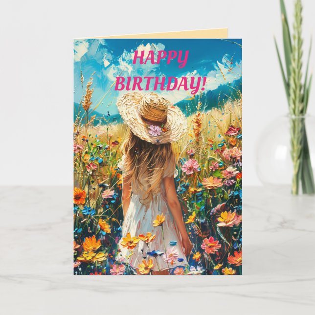 FIELD OF FLOWERS BIRTHDAY CARD (Front)