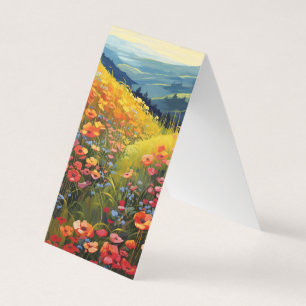 Field of Flowers Book Folded Bookmark Business Card