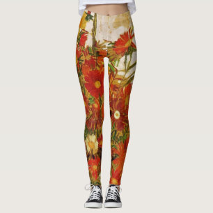 Field of Flowers by Egon Schiele Leggings