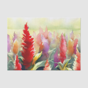 Field of Flowers-Celosia (C) Watercolor Tissue Paper