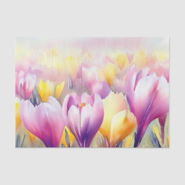Field of Flowers-Crocus (D) Watercolor  Tissue Paper (Front)
