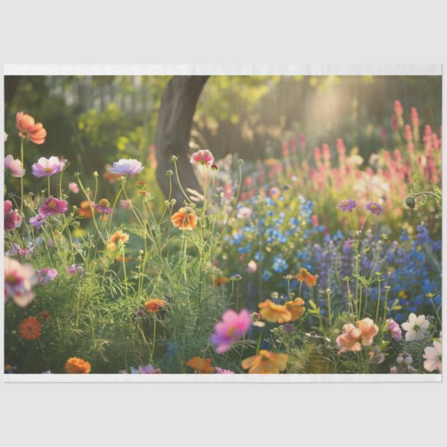 Field of flowers decoupage tissue paper (Front)