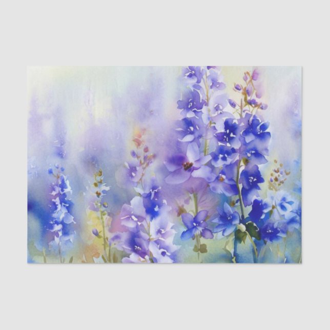 Field of Flowers-Delphinium (D) Watercolor  Tissue Paper (Front)