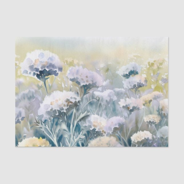 Field of Flowers-Dusty Miller (C) Watercolor  Tissue Paper (Front)