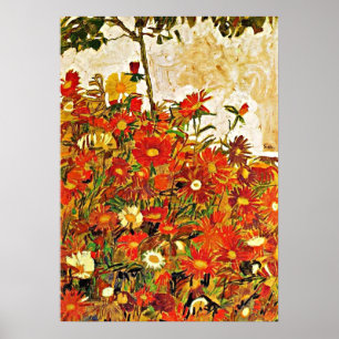 Field of Flowers - Egon Schiele Poster