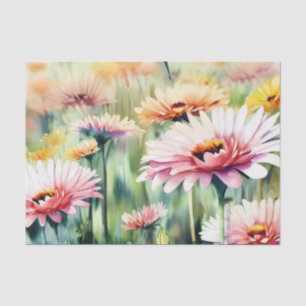 Field of Flowers-Gerbera Daisy (A) Watercolor  Tissue Paper