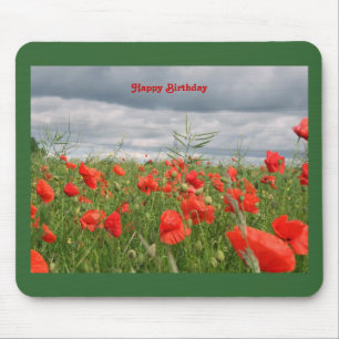 Field of flowers "Happy Birthday" Mousepad