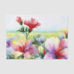 Field of Flowers-Hibiscus (B) Watercolor  Tissue Paper