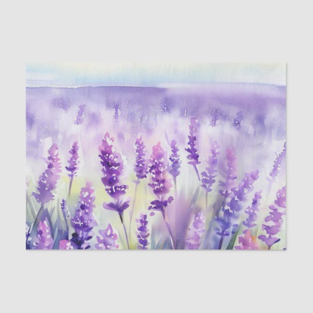 Field of Flowers-Lavender (B) Watercolor  Tissue Paper (Front)
