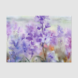 Field of Flowers-Lilac (A) Watercolor  Tissue Paper