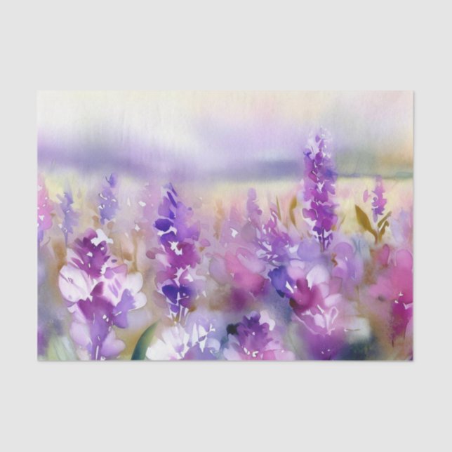 Field of Flowers-Lilac (D) Watercolor  Tissue Paper (Front)