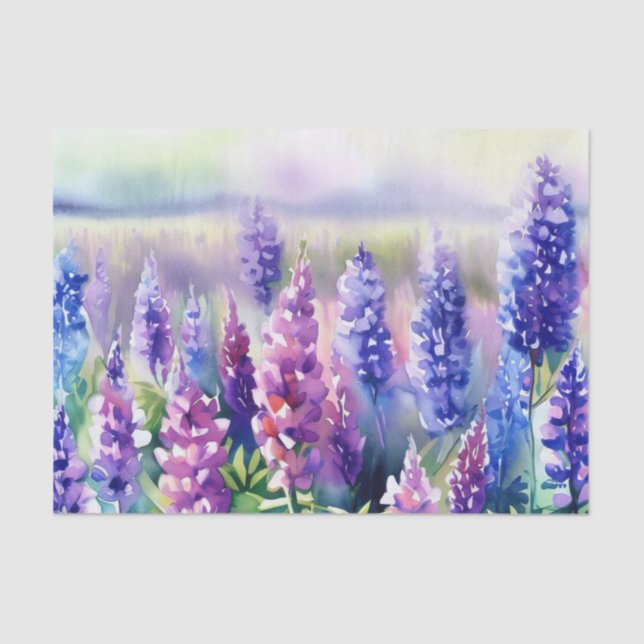 Field of Flowers-Lupine (D) Watercolor  Tissue Paper (Front)