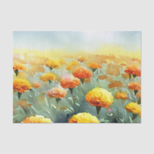 Field of Flowers-Marigold (A) Watercolor  Tissue Paper