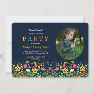 Field of Flowers Photo Invitation