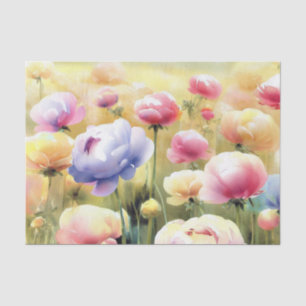 Field of Flowers-Ranunculus (C) Watercolor  Tissue Paper