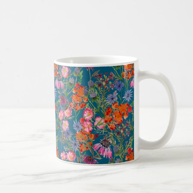 Field Of Flowers Seamless Pattern Coffee Mug (Right)