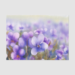 Field of Flowers-Violet (D) Watercolor  Tissue Paper