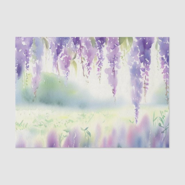 Field of Flowers-Wisteria (D) Watercolor  Tissue Paper (Front)