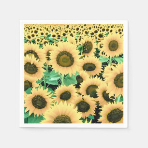 Field of Golden Yellow Sunflowers Napkin