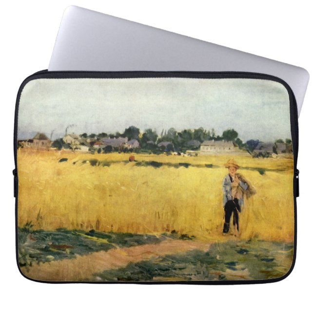 Field of Grain (by Berthe Morisot) Laptop Sleeve (Front)