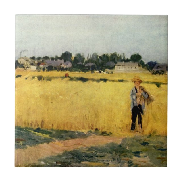 Field of Grain (by Berthe Morisot) Tile (Front)