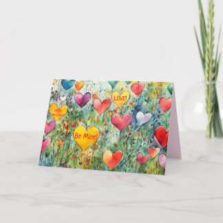 FIELD OF HEARTS GRANDCHILD VALENTINE CARD