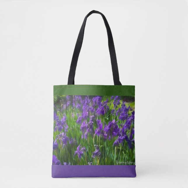 Field of Irises Tote Bag (Front)