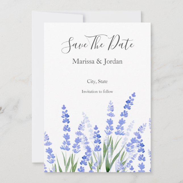 Field of Lavender 2 Save The Date (Front)