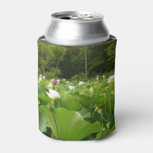 Field of Lotus Flowers Summer Garden Can Cooler