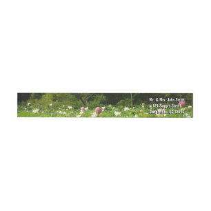 Field of Lotus Flowers Summer Garden Wrap Around Label