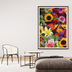Field of Multicolored Flowers, Poster