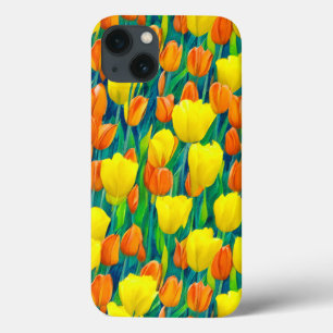 Field of Orange and Yellow Tulips iPhone 13 Case