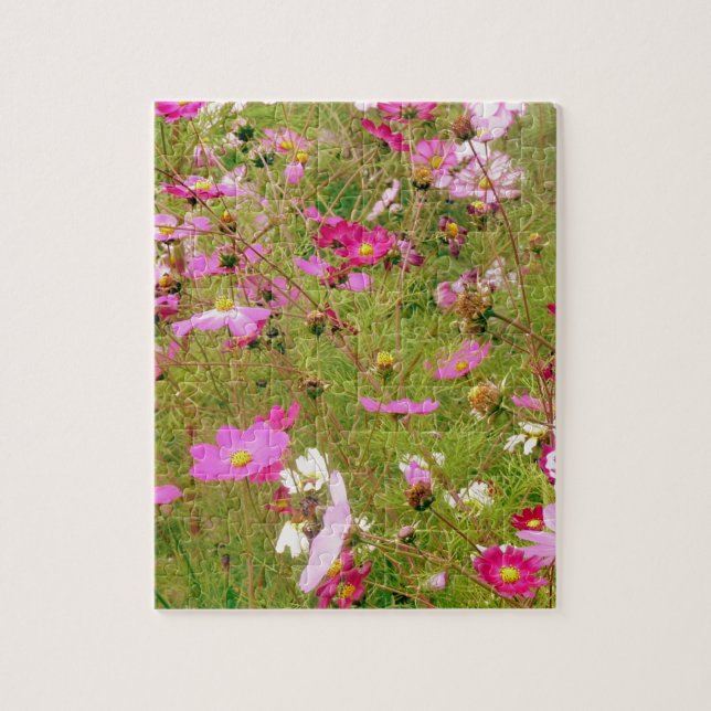 Field Of Pink Flowers Jigsaw Puzzle (Vertical)