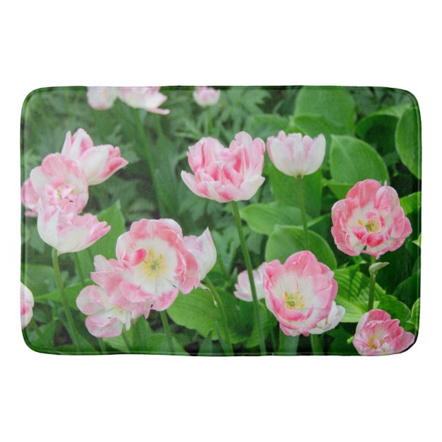 Field of pink tulips bath mat (Front)