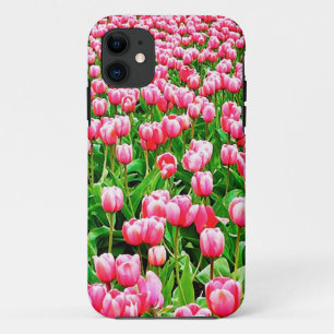 Field of Pink Tulips iPhone 11 Case