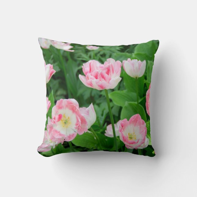 Field of pink tulips cushion (Front)