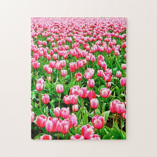 Field of Pink Tulips Jigsaw Puzzle (Vertical)