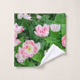 Field of pink tulips wash cloth