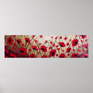 "Field of Poppies 1", Painting by Linda Powell Poster