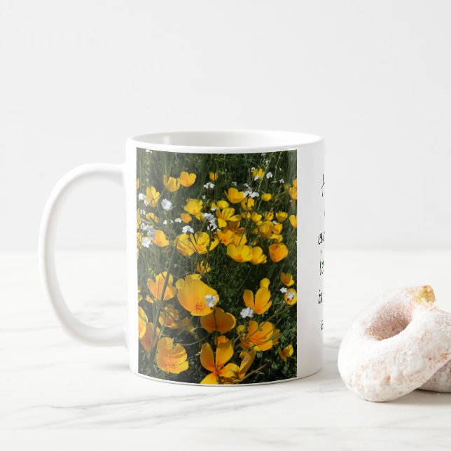 Field of Poppies Bible Verse Mug (With Donut)