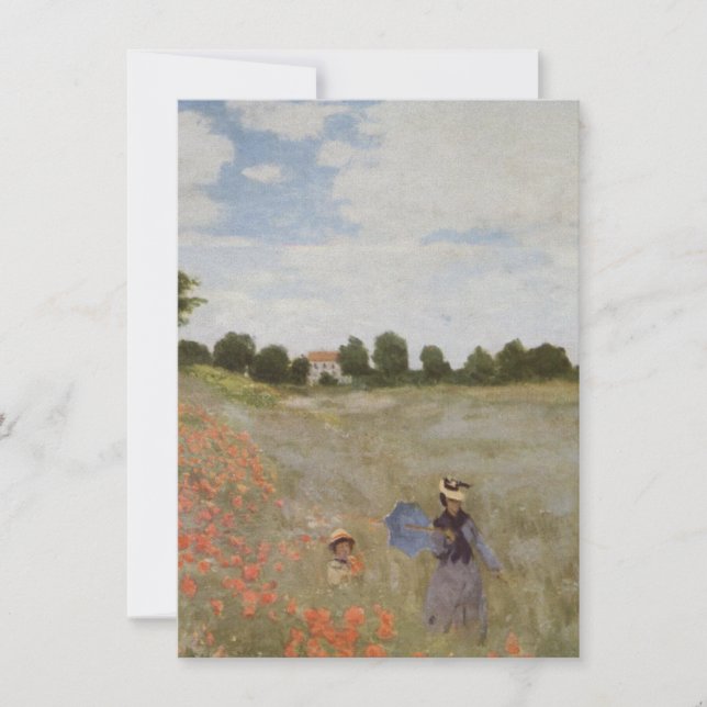 Field of Poppies Claude Monet Invitation (Front)