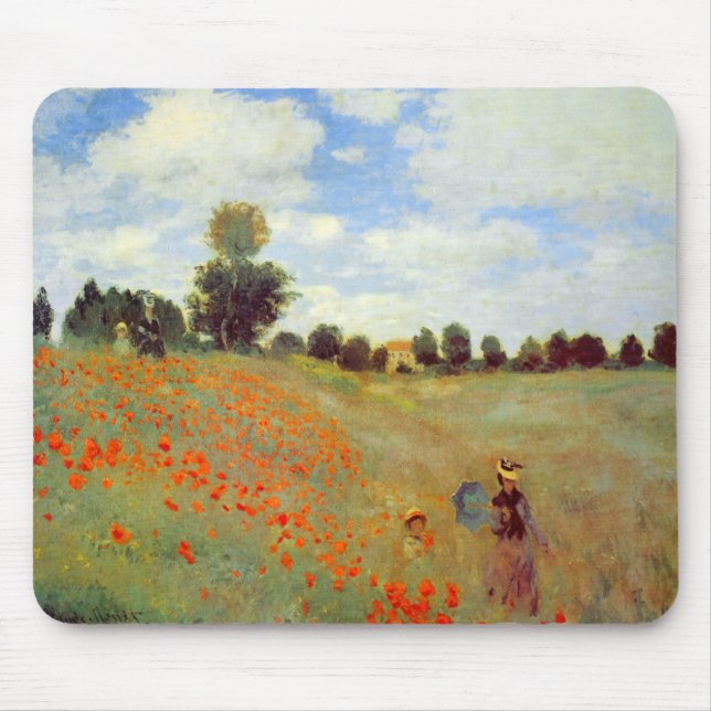 Field of Poppies, Claude Monet Mouse Mat (Front)
