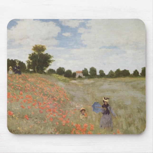 Field of Poppies Claude Monet Mouse Mat (Front)